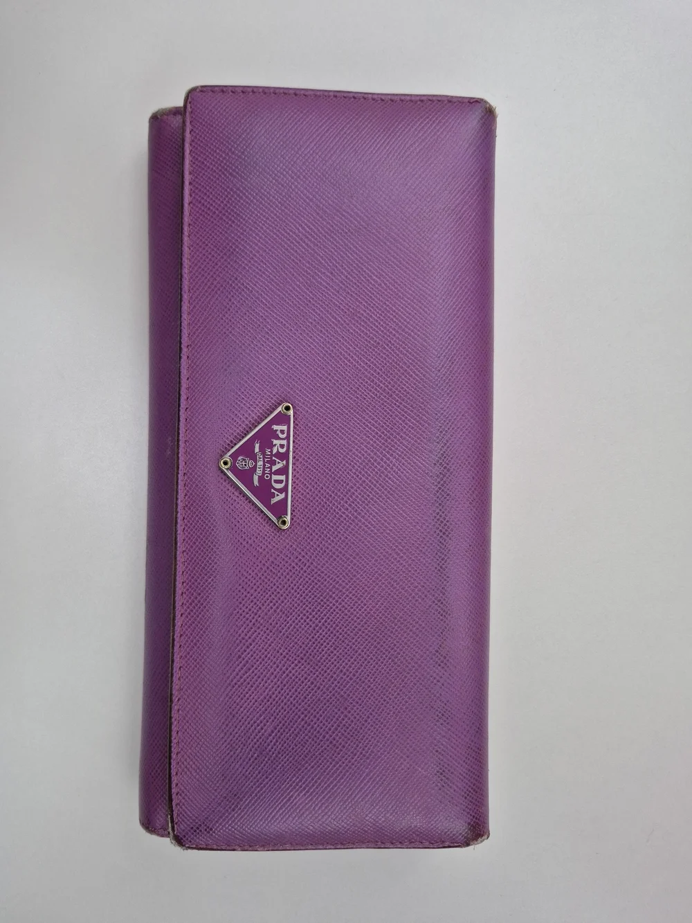 Prada Purple Saffiano Leather Wallet - Women's Long Clutch